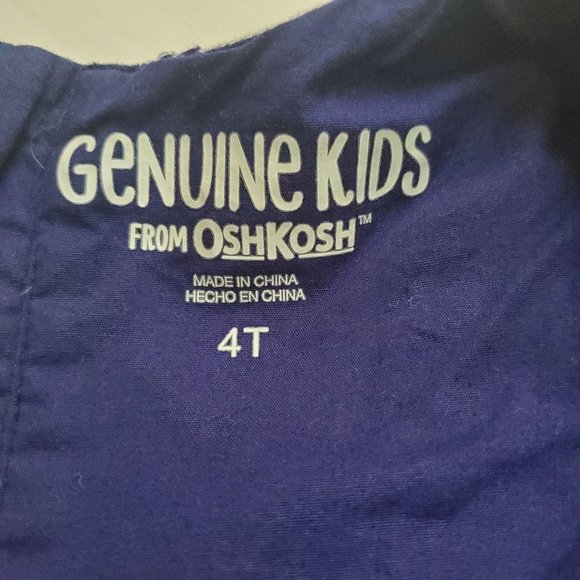 Genuine Kids From OshKosh B'gosh Jacquard Romper Dress White & Navy Blue Size 4T - Picture 8 of 12